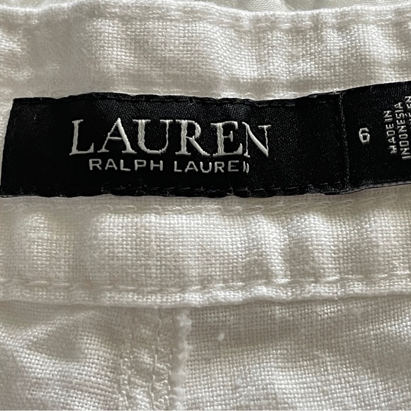Ralph Lauren 100% Linen Wide Leg White Pants Size 6 - Picture 8 of 16